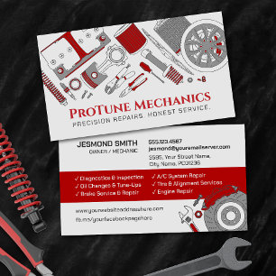 Auto Vehicle Repair - Car Mechanic  Business Card
