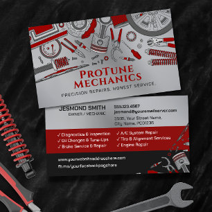 Auto Vehicle Repair - Car Mechanic  Business Card