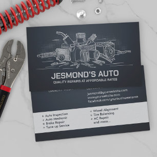 Auto Vehicle Repair - Mechanic  Business Card