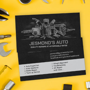 Auto Vehicle Repair - Mechanic Business Card