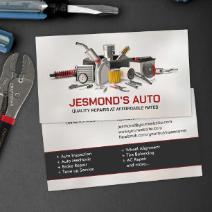 Auto Vehicle Repair - Mechanic Business Card