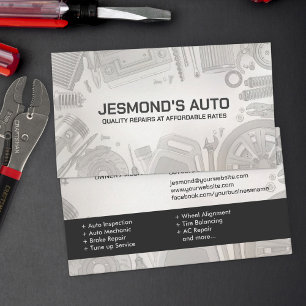 Auto Vehicle Repair - Mechanic  Business Card