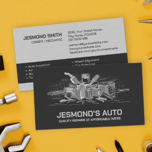 Auto Vehicle Repair - Mechanic  Business Card