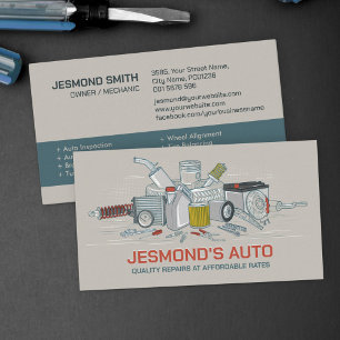 Auto Vehicle Repair - Mechanic  Business Card