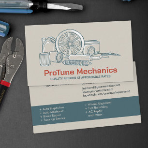 Auto Vehicle Repair - Mechanic  Business Card