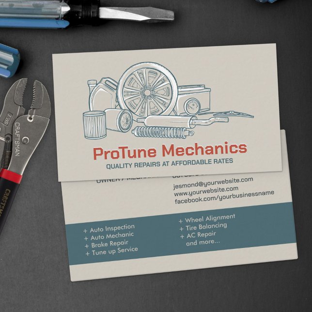Auto Vehicle Repair - Mechanic  Business Card (Creator Uploaded)