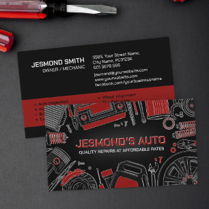 Auto Vehicle Repair - Mechanic  Business Card