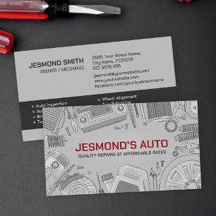 Auto Vehicle Repair - Mechanic  Business Card