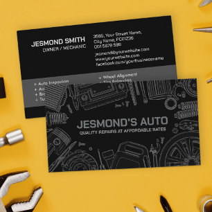 Auto Vehicle Repair - Mechanic  Business Card