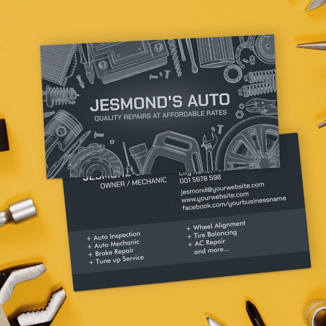 Auto Vehicle Repair - Mechanic  Business Card (Creator Uploaded)