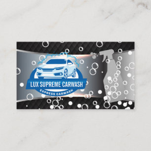 Auto Wash Logo   Soap Bubbles   Spray Bottle Business Card