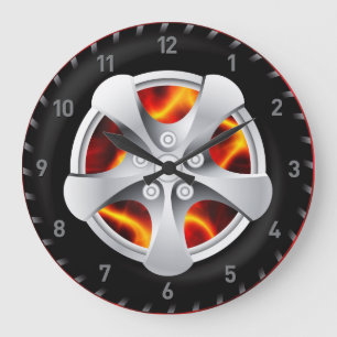 Auto Wheel 1 Wall Clock Options