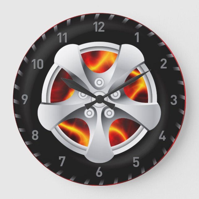 Auto Wheel 1 Wall Clock Options (Front)