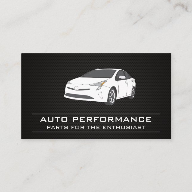 Auto White Car | Carbon Fibre Business Card (Front)