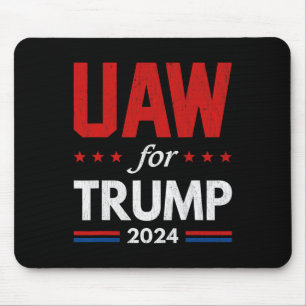 Auto Workers For Trump 2024 American Flag Trump El Mouse Pad