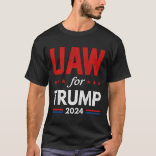 Auto Workers For Trump 2024 American Flag Trump El T-Shirt