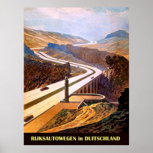 Autobahn empire roads, Germany. Poster