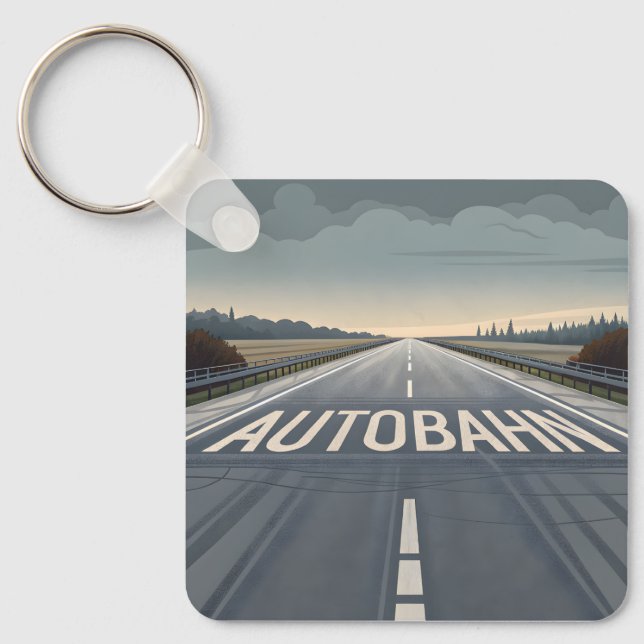 Autobahn Infinite Road Perspective Art Key Ring (Front)
