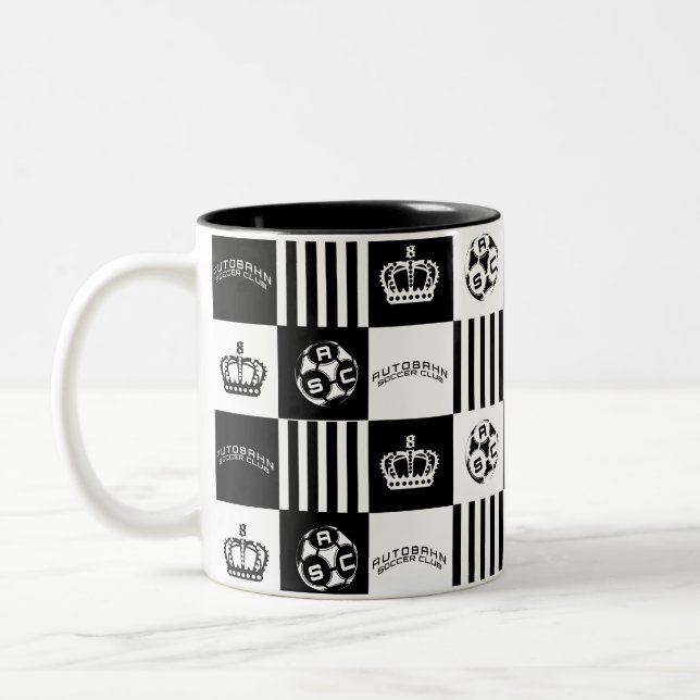 Autobahn Soccer Logo Pattern Coffee Mug (Left)