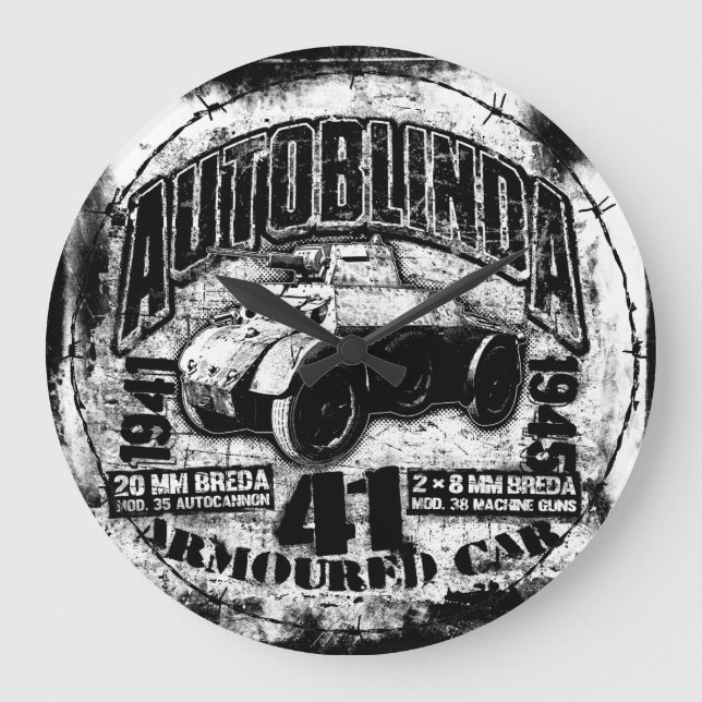 Autoblinda 41 Round (Large) Acrylic Wall Clock (Front)