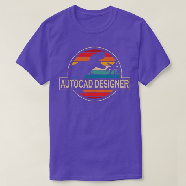 Autocad Designer Dinosaur T-Shirt (Design Front)