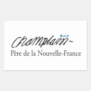 Autocollant x20 Champlain père Nouvelle-France Rectangular Sticker