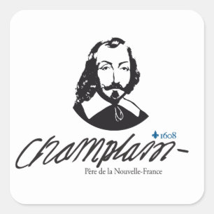 Autocollant x20 Champlain père Nouvelle-France Square Sticker