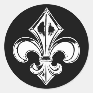 AutocollantX20 Fleur of French lily ancient metal Classic Round Sticker