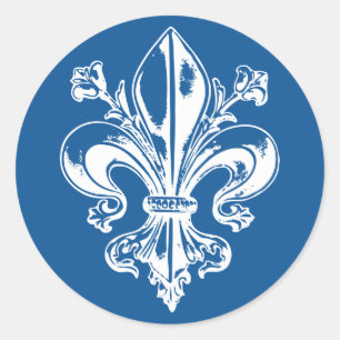 AutocollantX20 Fleur of French lily ancient metal Classic Round Sticker