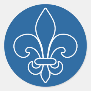 AutocollantX20 Fleur of French lily modern Classic Round Sticker