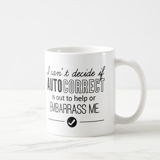 Autocorrect Embarrass Me Humour Black Coffee Mug (Right)