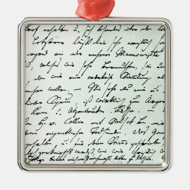 Autograph letter from Franz Schubert Metal Ornament (Front)
