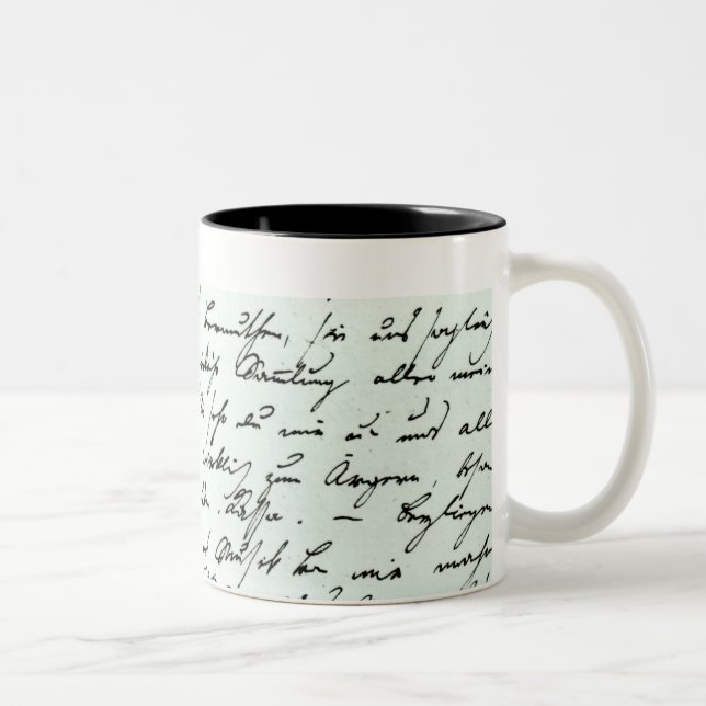 Autograph letter from Franz Schubert Two-Tone Coffee Mug (Right)