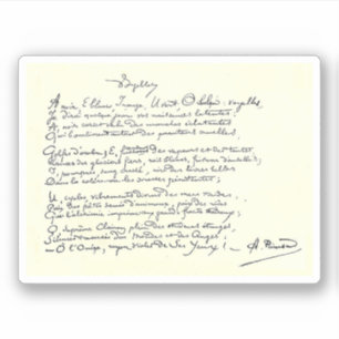 Autograph manuscript of Voyelles (Rimbaud)