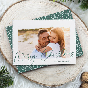 Autograph Merry Christmas Photo Holiday Card