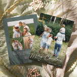Autograph | Merry Christmas Vertical Photo Holiday Card<br><div class="desc">Send holiday greetings to friends and family in chic style with our elegant photo cards. Design features your favourite vertical or portrait orientated photo with "Merry Christmas" overlaid along the bottom in white hand lettered script. Personalise with your family name and the year in the lower right corner, and add...</div>