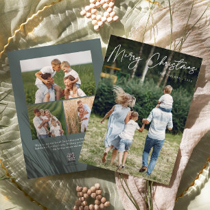 Autograph   Merry Christmas Vertical Photo Holiday Card