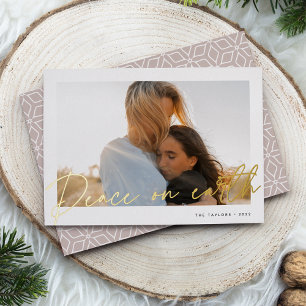 Autograph   Peace on Earth Photo Foil Holiday Card