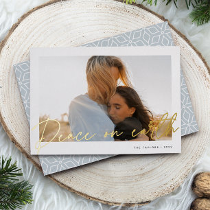 Autograph   Peace on Earth Photo Foil Holiday Card