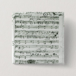 Autograph score for the lied 'Hektors Abschied' 15 Cm Square Badge