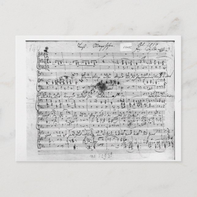 Autograph score for the lied 'Trost' Postcard (Front)