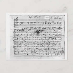 Autograph score for the lied 'Trost' Postcard