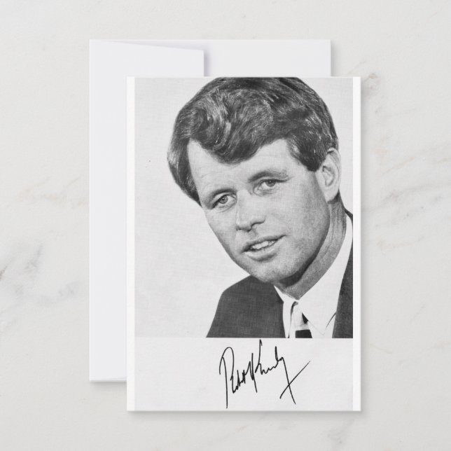 Autographed 1968 Robert Kennedy Campaign Card (Front)