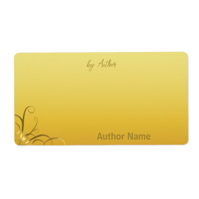 Autographed by Author Gold Swirl Label (Front)