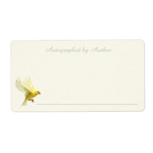 Autographed by Author   Yellow Finch Bookplate