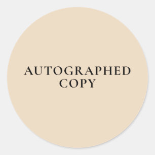Autographed Copy Beige Sticker