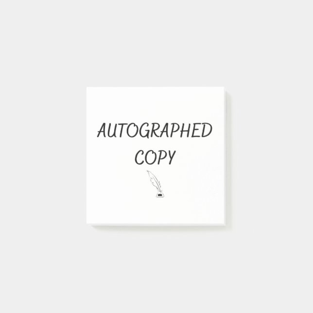 Autographed Copy  Post-it Notes (Front)