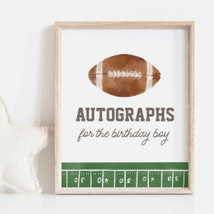 Autographs Football Birthday Party Sign