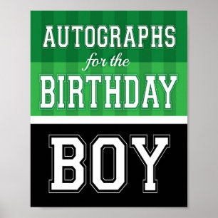 AUTOGRAPHS FOR THE BIRTHDAY BOY Soccer Sign Print