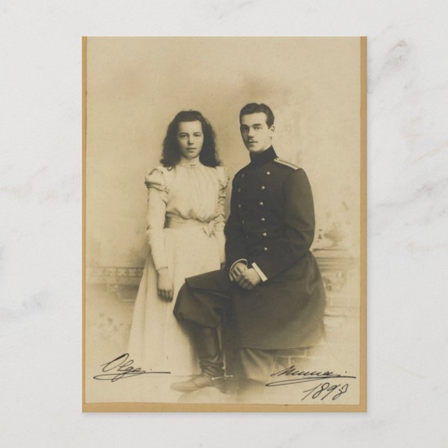 AUTOGRAPHS Michael & Olga Romanov - Russia Postcard (Front)